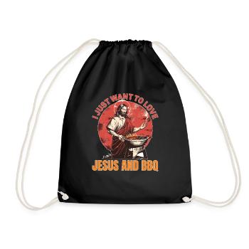 Je veux juste aimer Jésus et le barbecue 5 - Sac de sport léger - noir - Devant