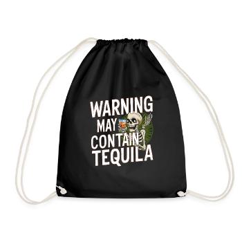 Warning May Contain Tequila 16 - Drawstring Bag - black - Front
