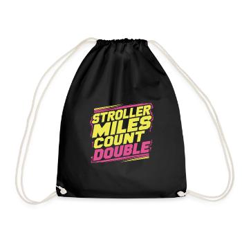 Stroller Miles Count Double 13 - Drawstring Bag - black - Front