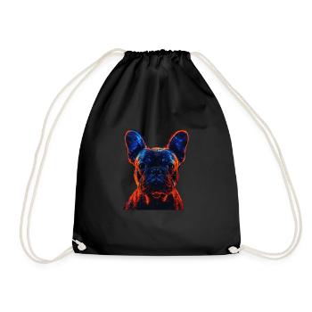 Red and Blue French Bulldog - Turnbeutel - Schwarz - Vorne