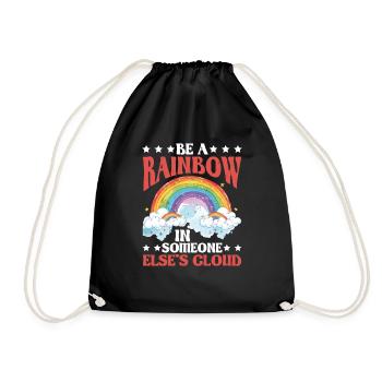 Be A Rainbow In Someone Else's Cloud 8 - Drawstring Bag - black - Front