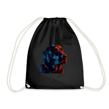 Red and Blue Labrador Retriever - Drawstring Bag - black - Front