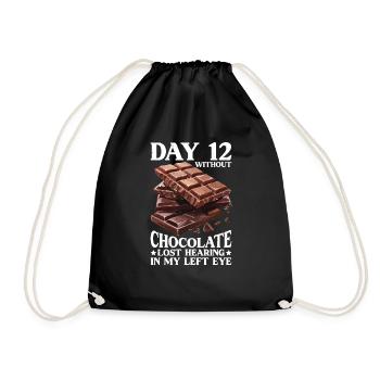Day 12 Without Chocolate, Lost Hearing In My Eye29 - Turnbeutel - Schwarz - Vorne