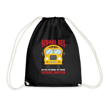 School Bus Pre-trip Checklist, Not Bent, 6 - Drawstring Bag - black - Front