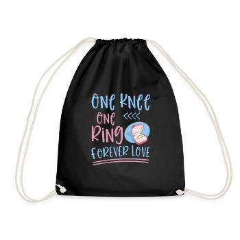 One Knee One Ring Forever Love 4 - Drawstring Bag - black - Front