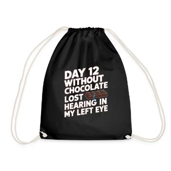 Jour 12 Sans chocolat, perte de l’audition dans mes yeux23 - Sac de sport léger - noir - Devant
