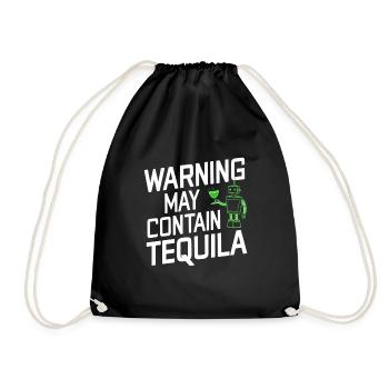 Warning May Contain Tequila 18 - Drawstring Bag - black - Front