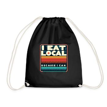 I Eat Local Because I Can 5 - Drawstring Bag - black - Front
