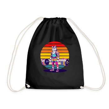 Rainbow Cat Soulevé de terre dans le gymnase - Sac de sport léger - noir - Devant