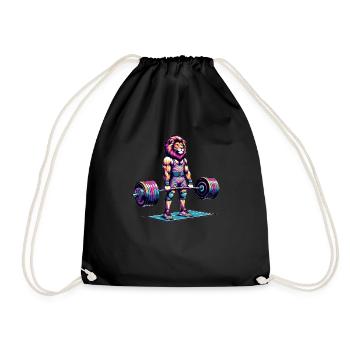 Soulevé de terre Rainbow Lion dans le gymnase - Sac de sport léger - noir - Devant