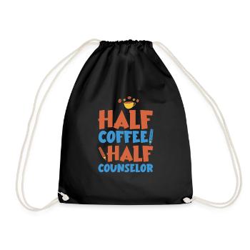 Half Coffee Half Counselor 4 - Drawstring Bag - black - Front