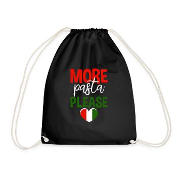 More Pasta Please 4 - Drawstring Bag - black - Front