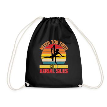 Never Too Tired For Aerial Silks - Drawstring Bag - black - Front