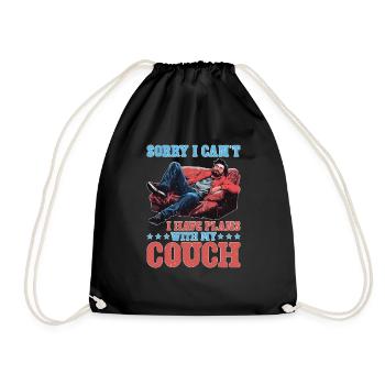 Désolé je ne peux pas, j’ai des projets avec mon canapé - Sac de sport léger - noir - Devant
