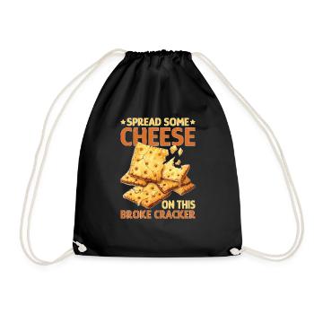 Étalez du fromage sur ce craquelin cassé 2 - Sac de sport léger - noir - Devant