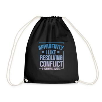 Apparently I Like Resolving Conflict 4 - Drawstring Bag - black - Front