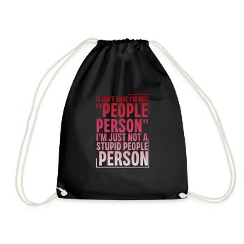 Pas une « personne sociable », juste pas une personne stupide 2 - Sac de sport léger - noir - Devant