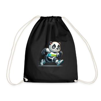 Cute Marathon Runner Panda - Turnbeutel - Schwarz - Vorne