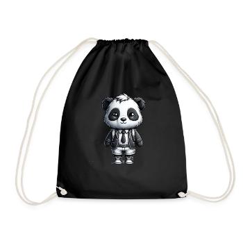 Cute Schoolboy Panda - Turnbeutel - Schwarz - Vorne