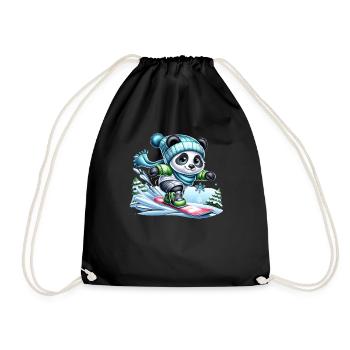 Cute Snowboarder Panda - Turnbeutel - Schwarz - Vorne