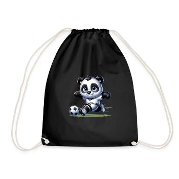 Cute Soccer Player Panda - Turnbeutel - Schwarz - Vorne