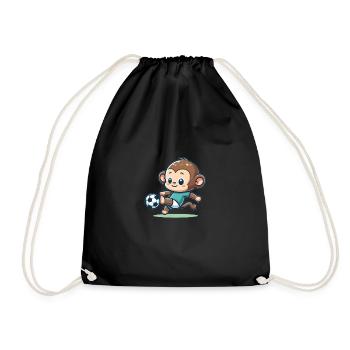 Mignon joueur de football singe - Sac de sport léger - noir - Devant