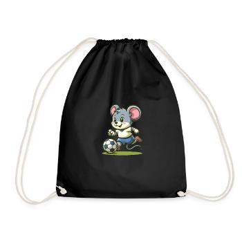 Souris de joueur de football mignon - Sac de sport léger - noir - Devant