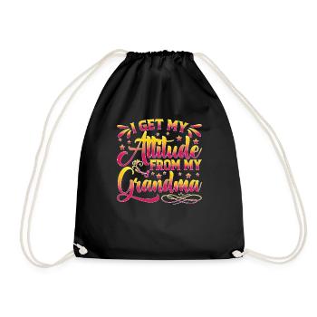 I Get My Attitude From My Grandma - Drawstring Bag - black - Front