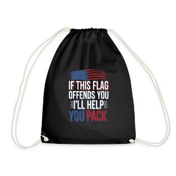 If This Flag Offends You I'll Help You Pack - Turnbeutel - Schwarz - Vorne