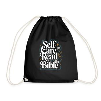 Self Care Tip Read The Bible - Turnbeutel - Schwarz - Vorne