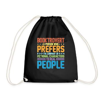 Booktrovert Definition Description 30 - Turnbeutel - Schwarz - Vorne