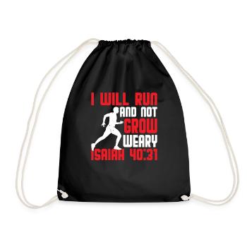 I Will Run And Not Grow Weary Isaiah 40:31 5 - Turnbeutel - Schwarz - Vorne