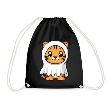 Tigre Halloween Bande dessinée Fantôme - Sac de sport léger - noir - Devant