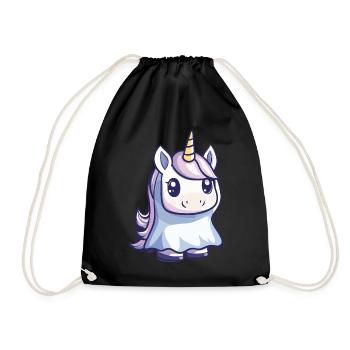 Licorne Halloween Bande dessinée Fantôme - Sac de sport léger - noir - Devant