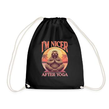 I'm Nicer After Yoga 2 - Turnbeutel - Schwarz - Vorne