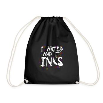 I Arted And It Inks 4 - Turnbeutel - Schwarz - Vorne