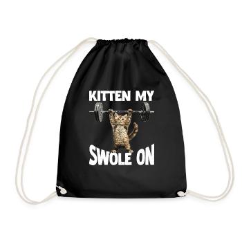 Kitten My Swole On 2 - Turnbeutel - Schwarz - Vorne
