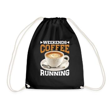 Weekends Coffee Running - Turnbeutel - Schwarz - Vorne