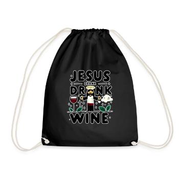Jesus Drank Wine 7 - Turnbeutel - Schwarz - Vorne