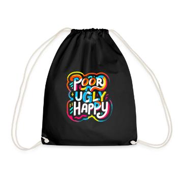 Poor Ugly Happy 7 - Turnbeutel - Schwarz - Vorne