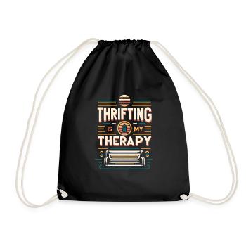 Thrifting Is My Therapy 7 - Turnbeutel - Schwarz - Vorne