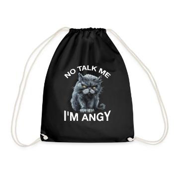 No Talk Me I'm Angy 2 - Turnbeutel - Schwarz - Vorne