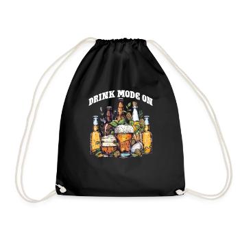 Drink Mode On - Turnbeutel - Schwarz - Vorne