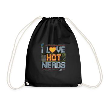 I Love Hot Nerds 17 - Turnbeutel - Schwarz - Vorne