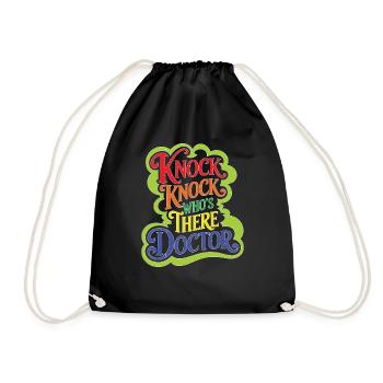 Knock Knock Who's There Doctor 49 - Turnbeutel - Schwarz - Vorne