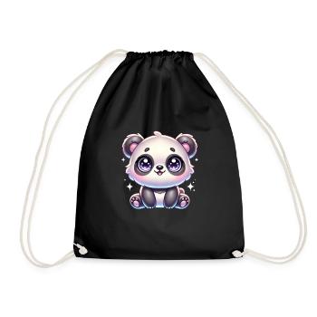Super Cute Kawaii Baby Panda - Turnbeutel - Schwarz - Vorne