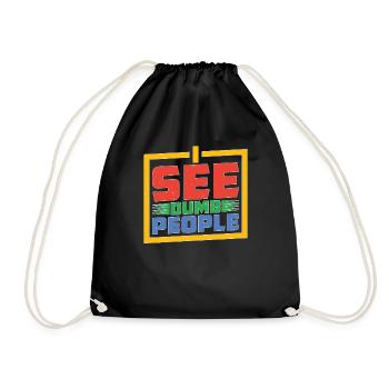 I See Dumb People 20 - Turnbeutel - Schwarz - Vorne