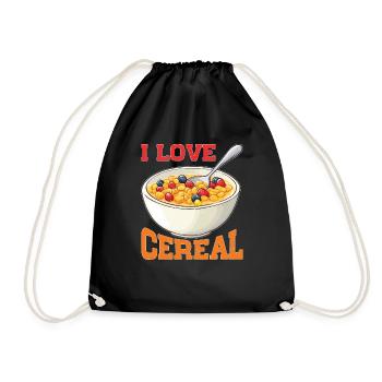 I Love Cereal 15 - Turnbeutel - Schwarz - Vorne