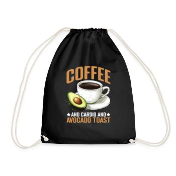 Coffee And Cardio And Avocado Toast 2 - Turnbeutel - Schwarz - Vorne