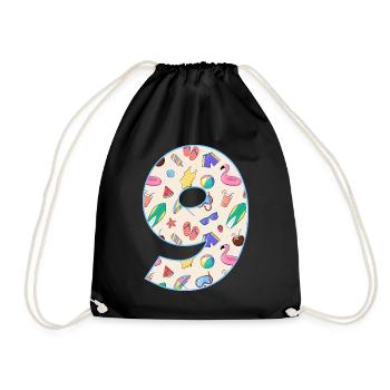 VACANCES NUMÉRO 9 ANNÉES ÉTÉ 9ÈME ANNIVERSAIRE - Sac de sport léger - noir - Devant